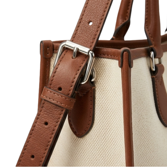 Zevir Casual Leather Cream Shoulder Bag