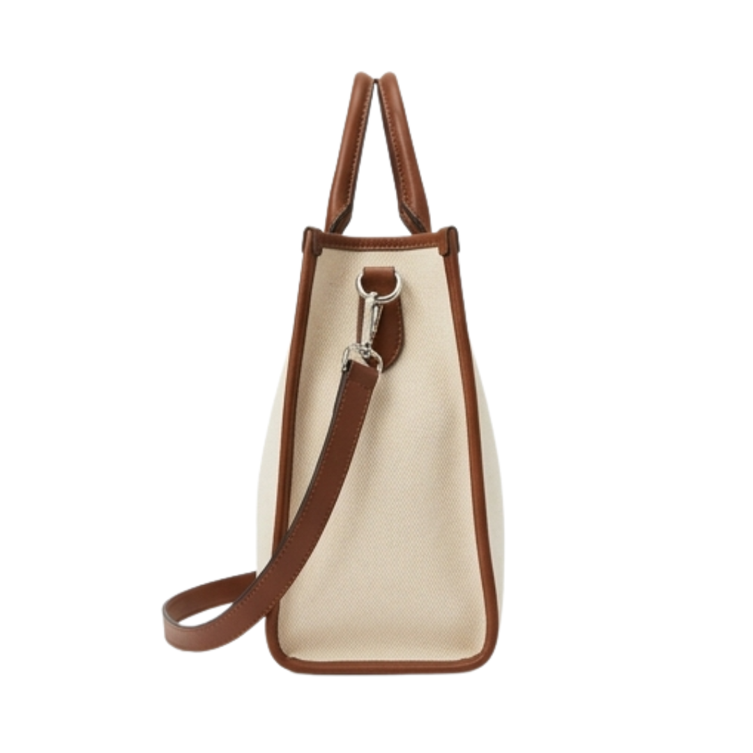 Zevir Casual Leather Cream Shoulder Bag